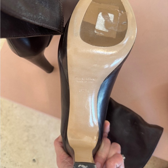 Miu Miu Chocolate brown leather ankle boots. Size 7.5 - Picture 4 of 6